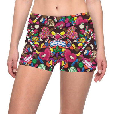 Candy Pattern Print Design CA02 Yoga Shorts