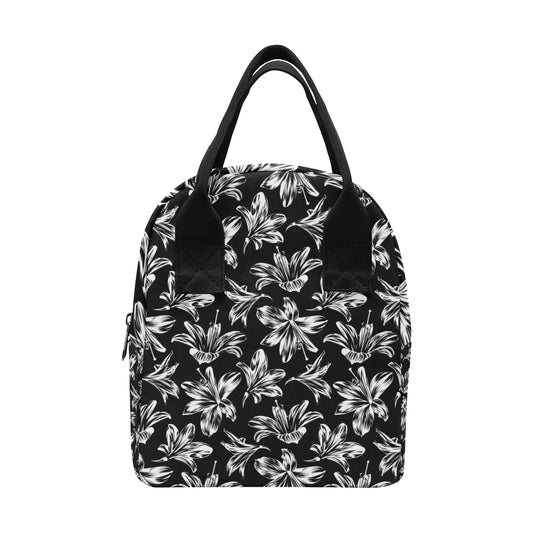 Amaryllis Pattern Print Design AL04 Insulated Lunch Bag