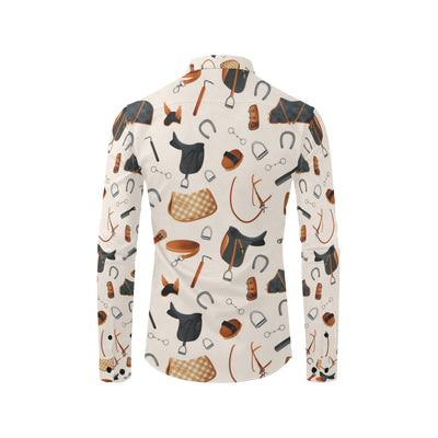 Equestrian Equipment Print Pattern Men's Long Sleeve Shirt