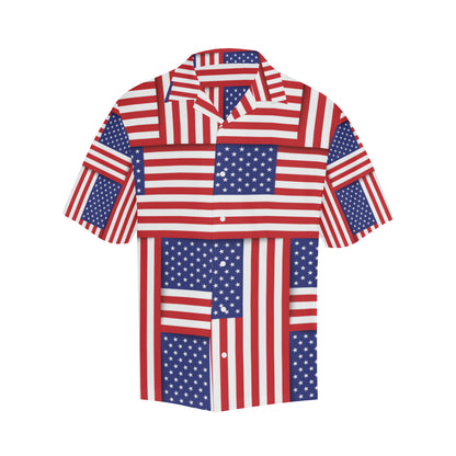 Patriotic US Flag Pattern Print Design A01 Men's Hawaiian Shirt