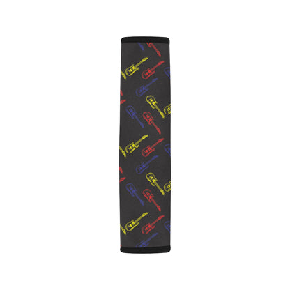 Electric Guitar Pattern Print Design 03 Car Seat Belt Cover