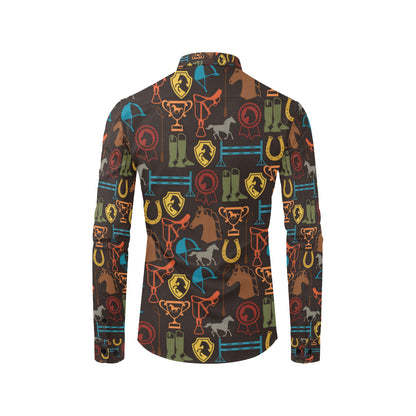 Equestrian Equipment Horse Colorful Men's Long Sleeve Shirt
