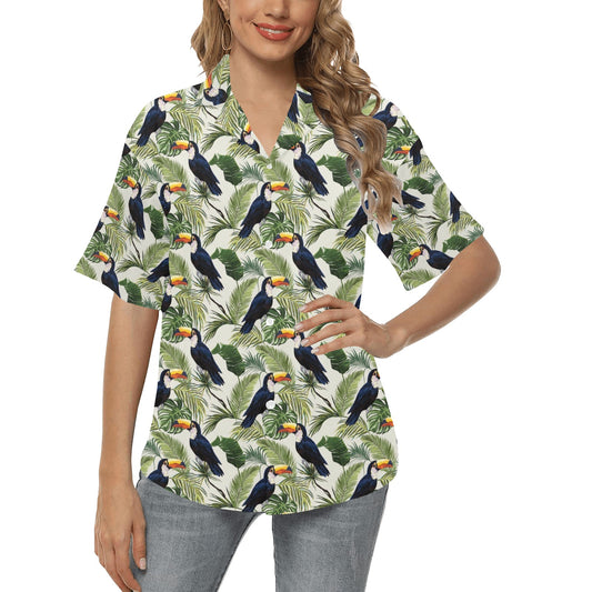 Toucan Print Design LKS308 Women's Hawaiian Shirt
