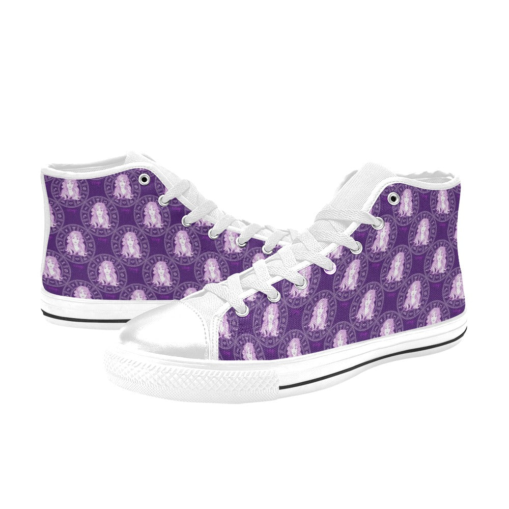 Virgo Print Design LKS301 High Top Women's White Shoes
