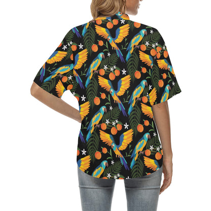 Macaw Pattern Print Design 03 Women's Hawaiian Shirt