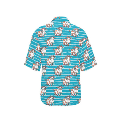 Cow Cute Print Pattern Women's Hawaiian Shirt