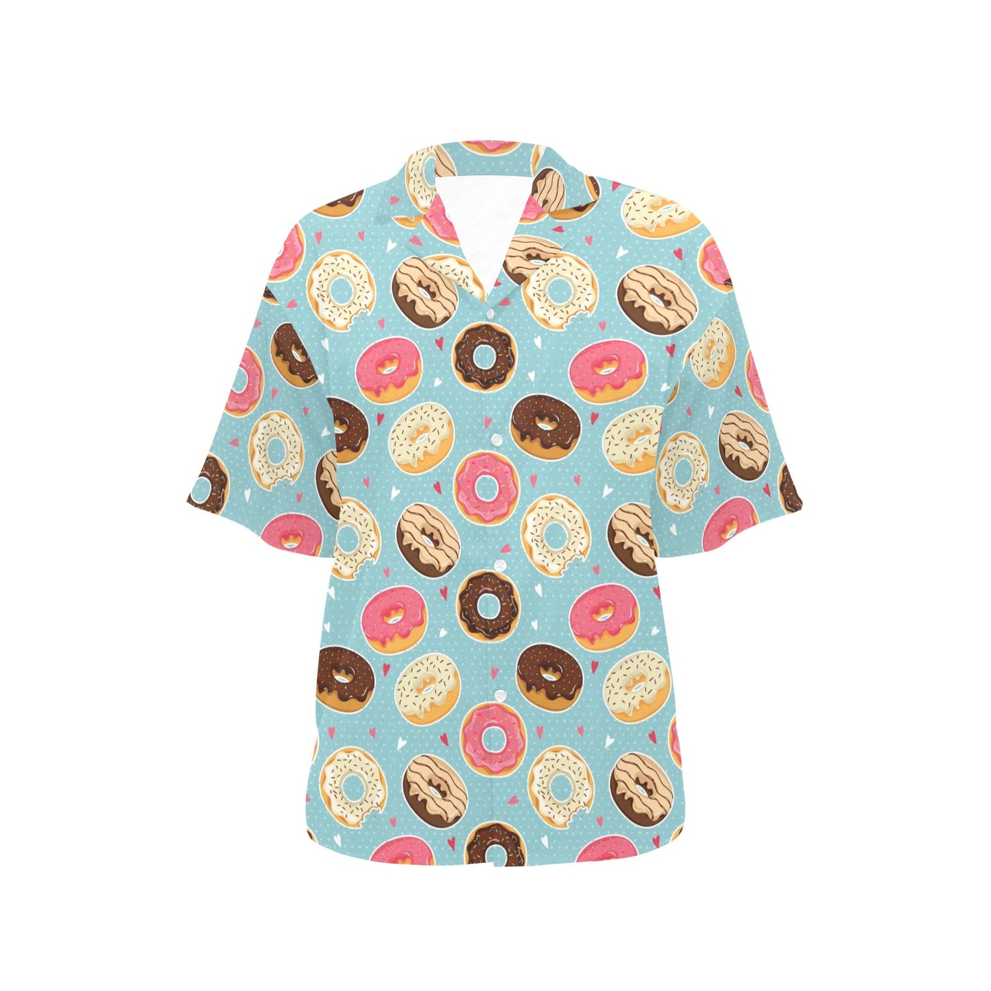 Donut Pattern Print Design DN04 Women's Hawaiian Shirt