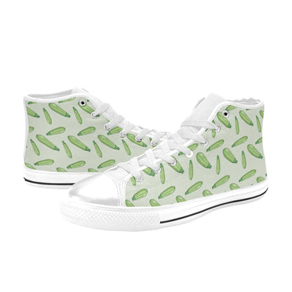 Zucchini Print Design LKS302 High Top Women's White Shoes