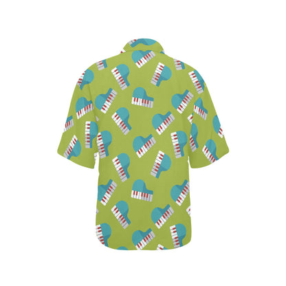 Piano Pattern Print Design 03 Women's Hawaiian Shirt