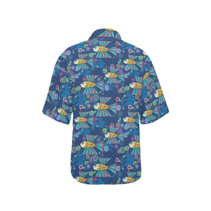 Flying Fish Pattern Print Design 01 Women's Hawaiian Shirt