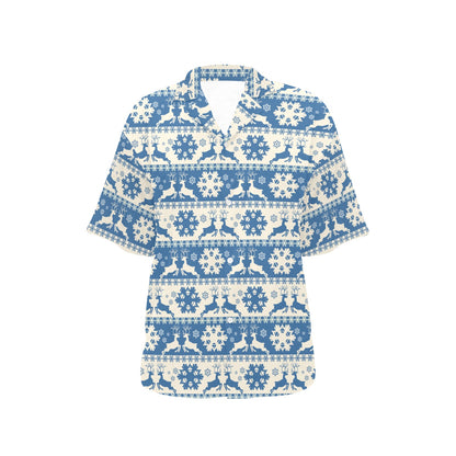 Reindeer Print Design LKS401 Women's Hawaiian Shirt