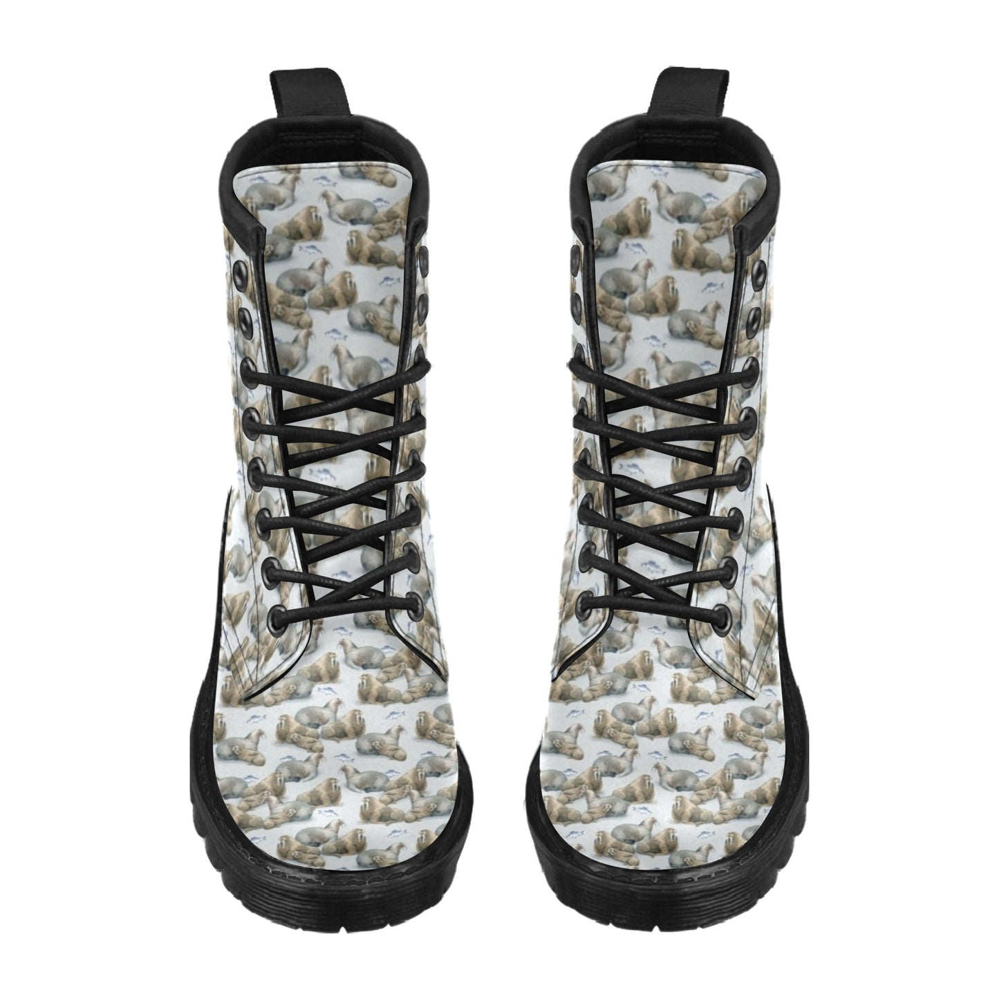 Walrus Print Design LKS401 Women's Boots
