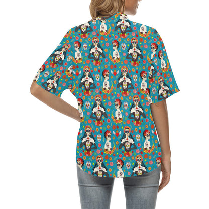Day of the Dead Old School Girl Design Women's Hawaiian Shirt