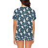 Shark Print Design LKS307 Women's Short Pajama Set