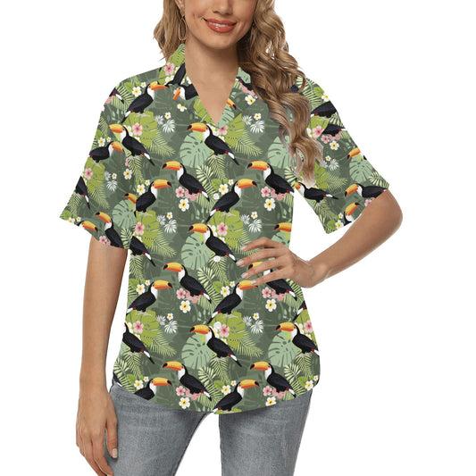 Toucan Print Design LKS304 Women's Hawaiian Shirt