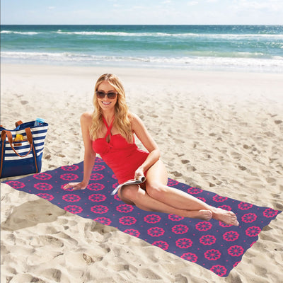 Water Lily Print Design LKS301 Beach Towel 32" x 71"