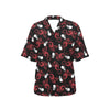 Skull With Red Dragon Print Design LKS304 Women's Hawaiian Shirt