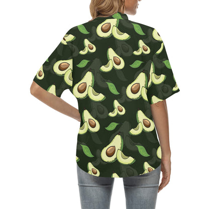 Avocado Pattern Print Design AC07 Women's Hawaiian Shirt