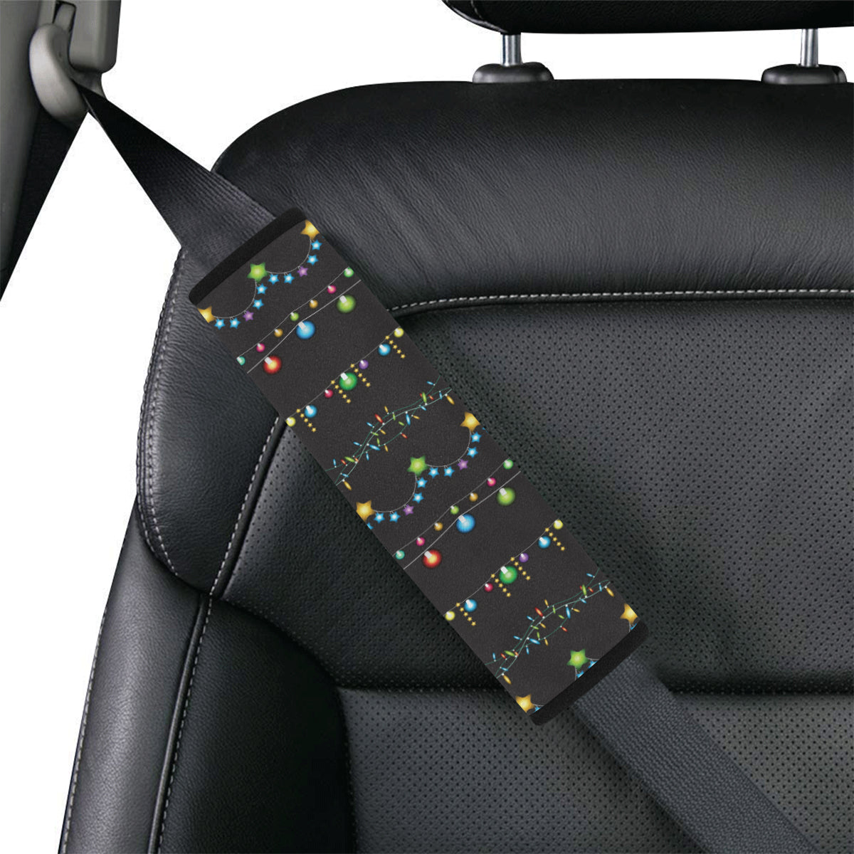 Christmas Light Pattern Print Design 01 Car Seat Belt Cover