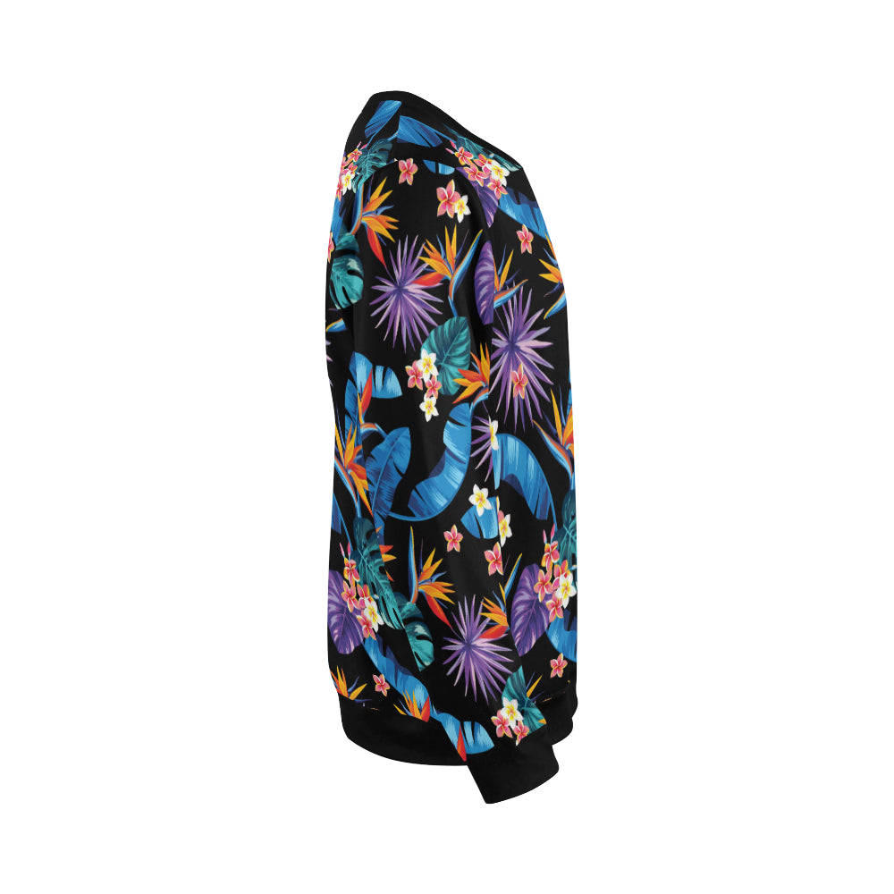 Tropical Flower Pattern Print Design TF018 Men Long Sleeve Sweatshirt