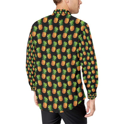 Pineapple Cute Print Design Pattern Men's Long Sleeve Shirt
