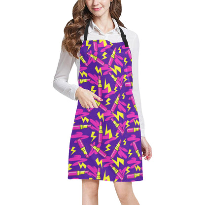 Lipstick Pattern Print Design LT04 Apron with Pocket