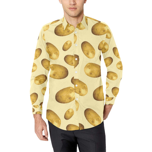 Potato Pattern Print Design A01 Men's Long Sleeve Shirt