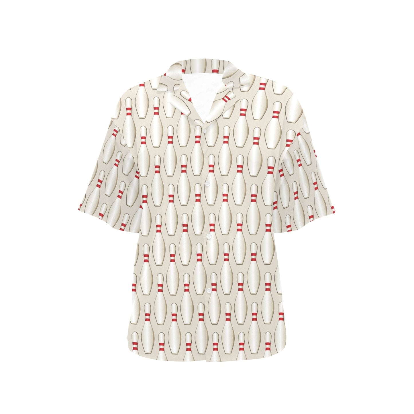 Bowling Pin Pattern Print Design 01 Women's Hawaiian Shirt