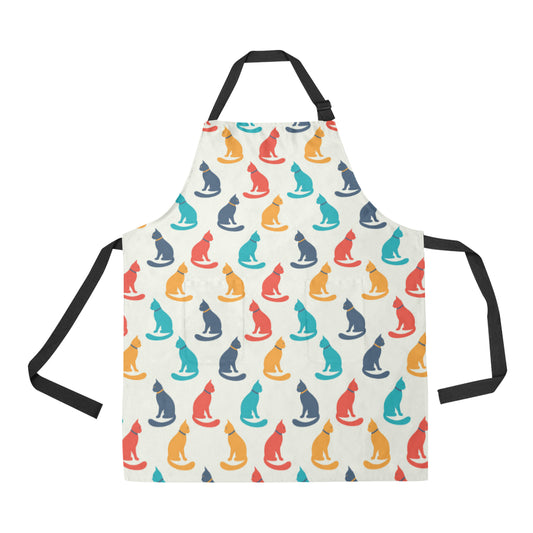Cat Pattern Print Design 03 Apron with Pocket