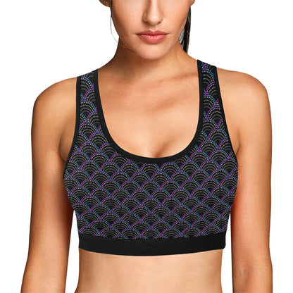 Mermaid Pattern Print Design 09 Sports Bra