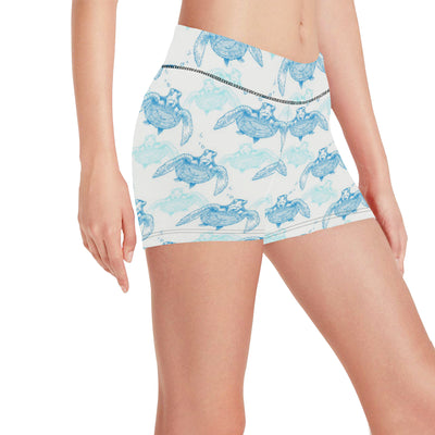 Sea Turtle Pattern Print Design T01 Yoga Shorts