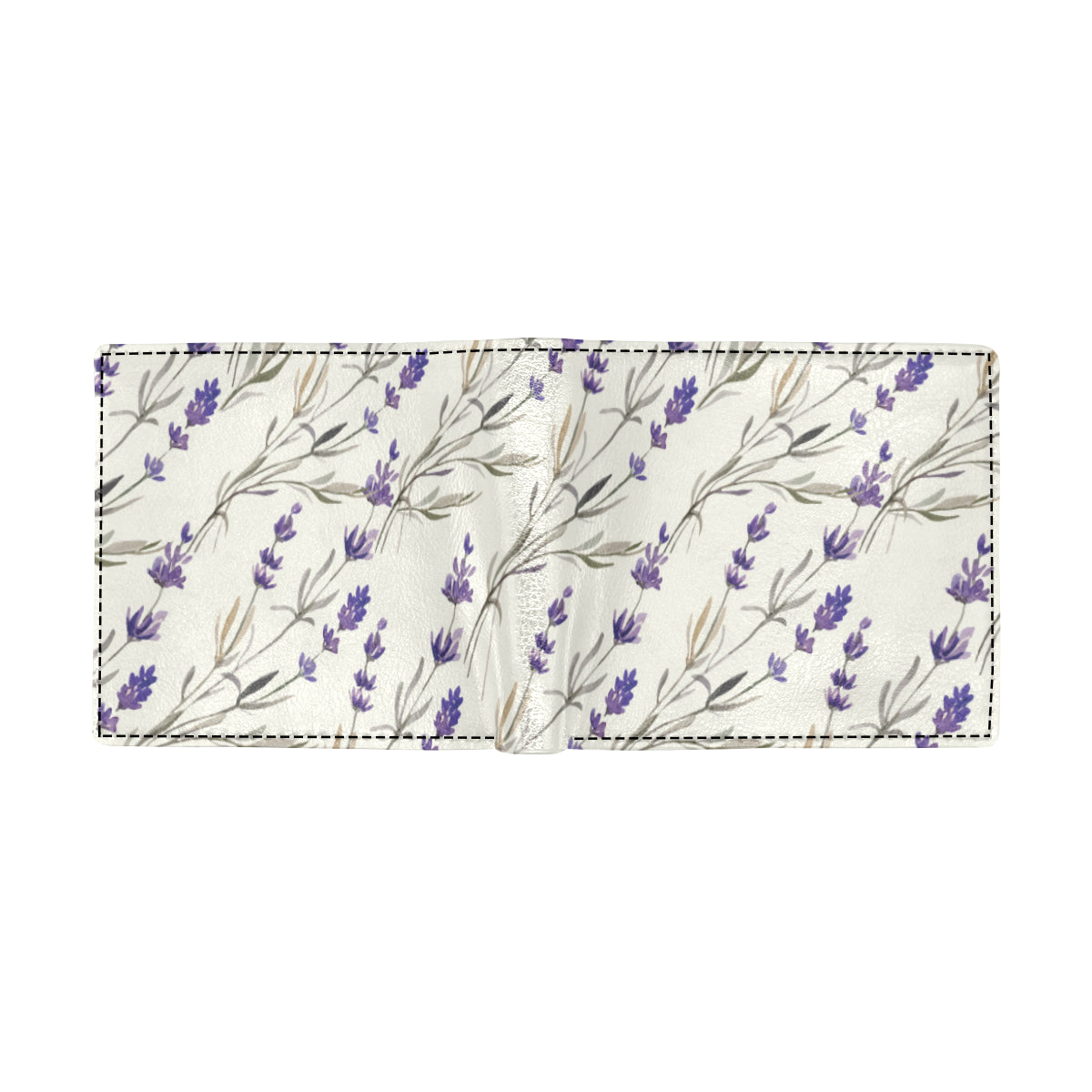 Lavender Pattern Print Design 01 Men's ID Card Wallet