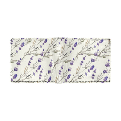 Lavender Pattern Print Design 01 Men's ID Card Wallet