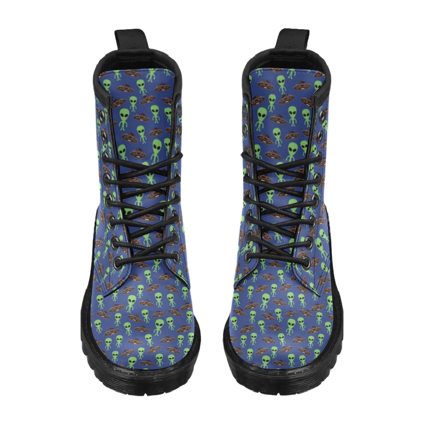 Alien Green UFO Pattern Women's Boots