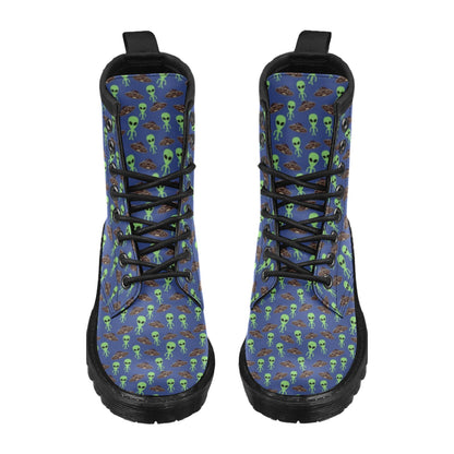 Alien Green UFO Pattern Women's Boots
