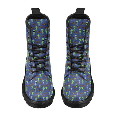 Alien Green UFO Pattern Women's Boots