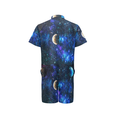 Galaxy Stardust Planet Space Print Men's Romper