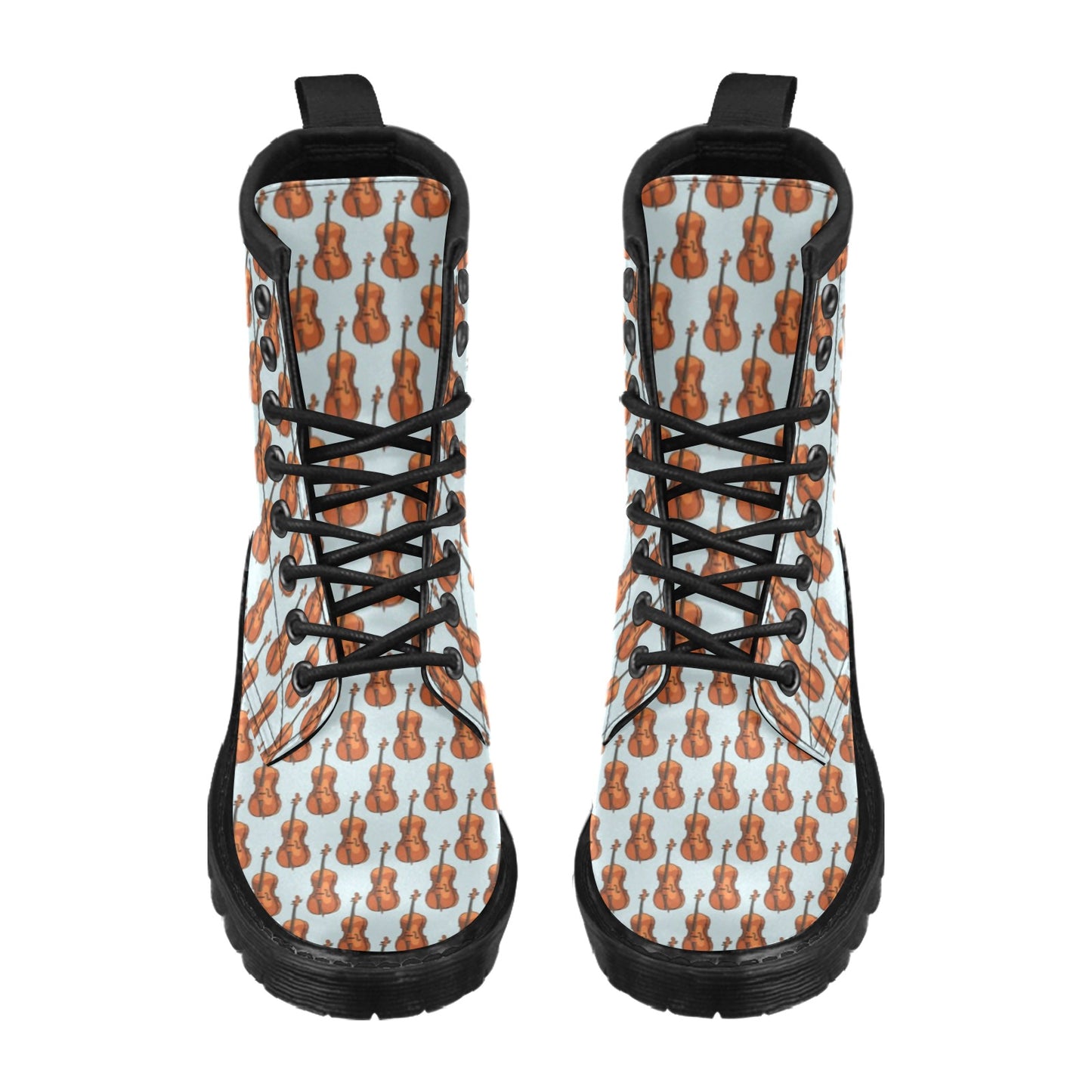 Violin Print Design LKS406 Women's Boots
