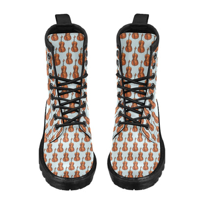 Violin Print Design LKS406 Women's Boots