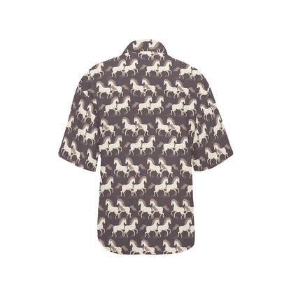 Horse Print Design LKS304 Women's Hawaiian Shirt
