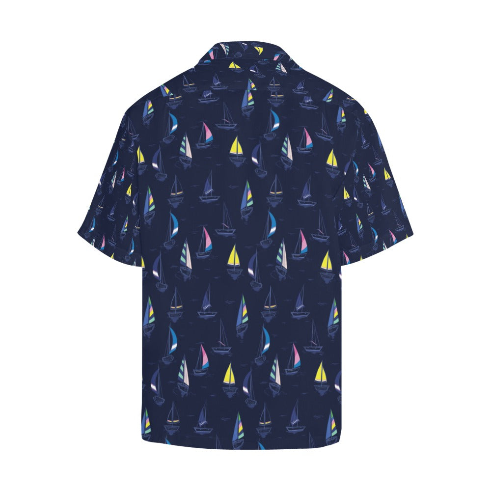 Sailboat Print Design LKS305 Men's Hawaiian Shirt
