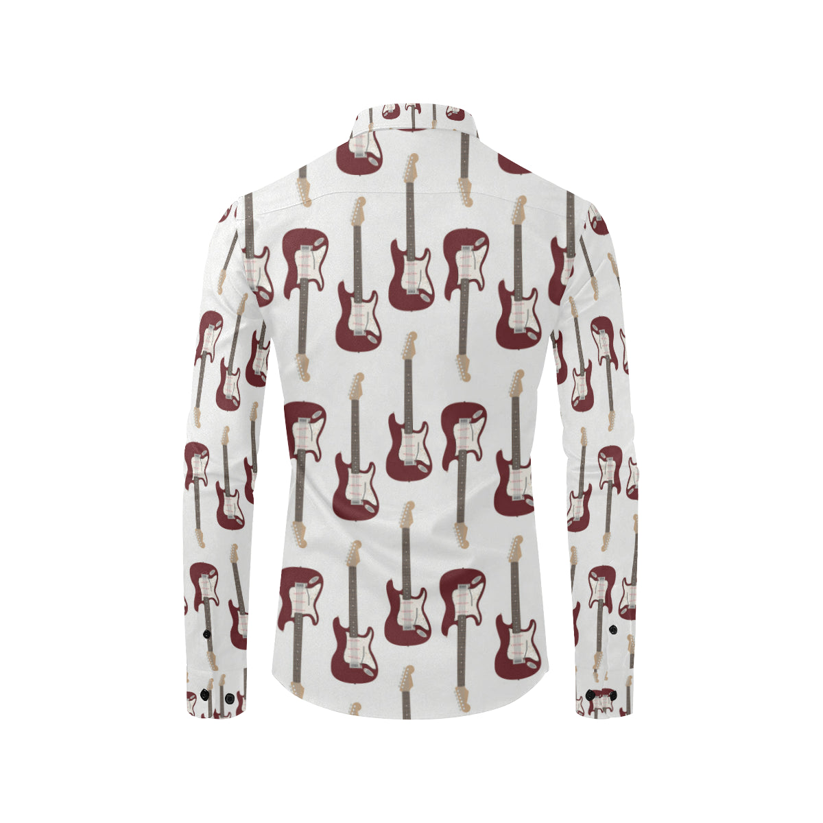 Bass Guitar Pattern Print Design 03 Men's Long Sleeve Shirt