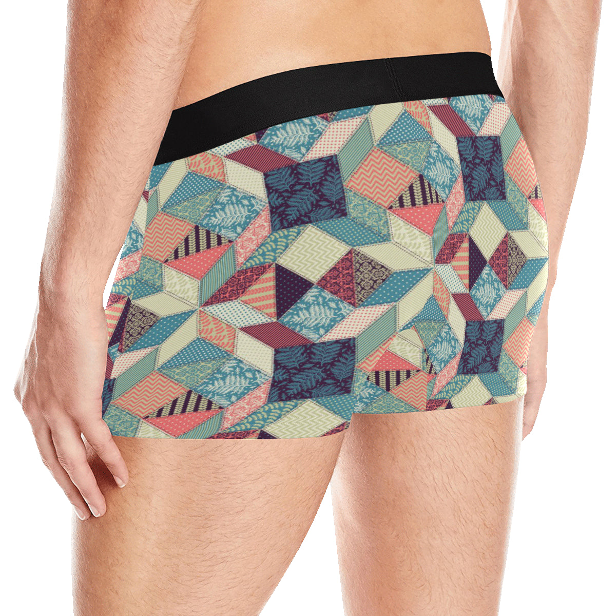 Patchwork Pattern Print Design 02 Men's Boxer Briefs