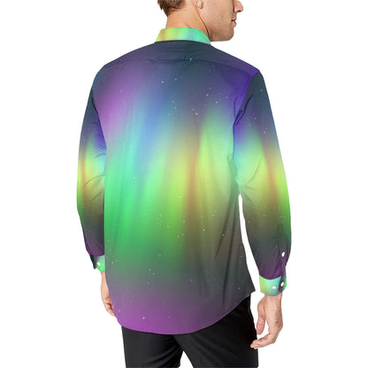 Aurora Borealis Pattern Print Design 03 Men's Long Sleeve Shirt