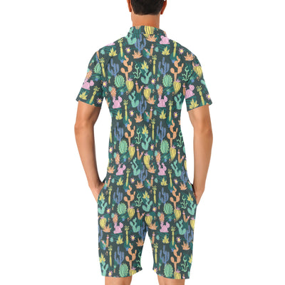 Cactus Pattern Print Design 05 Men's Romper