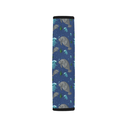 Manatee Pattern Print Design 01 Car Seat Belt Cover