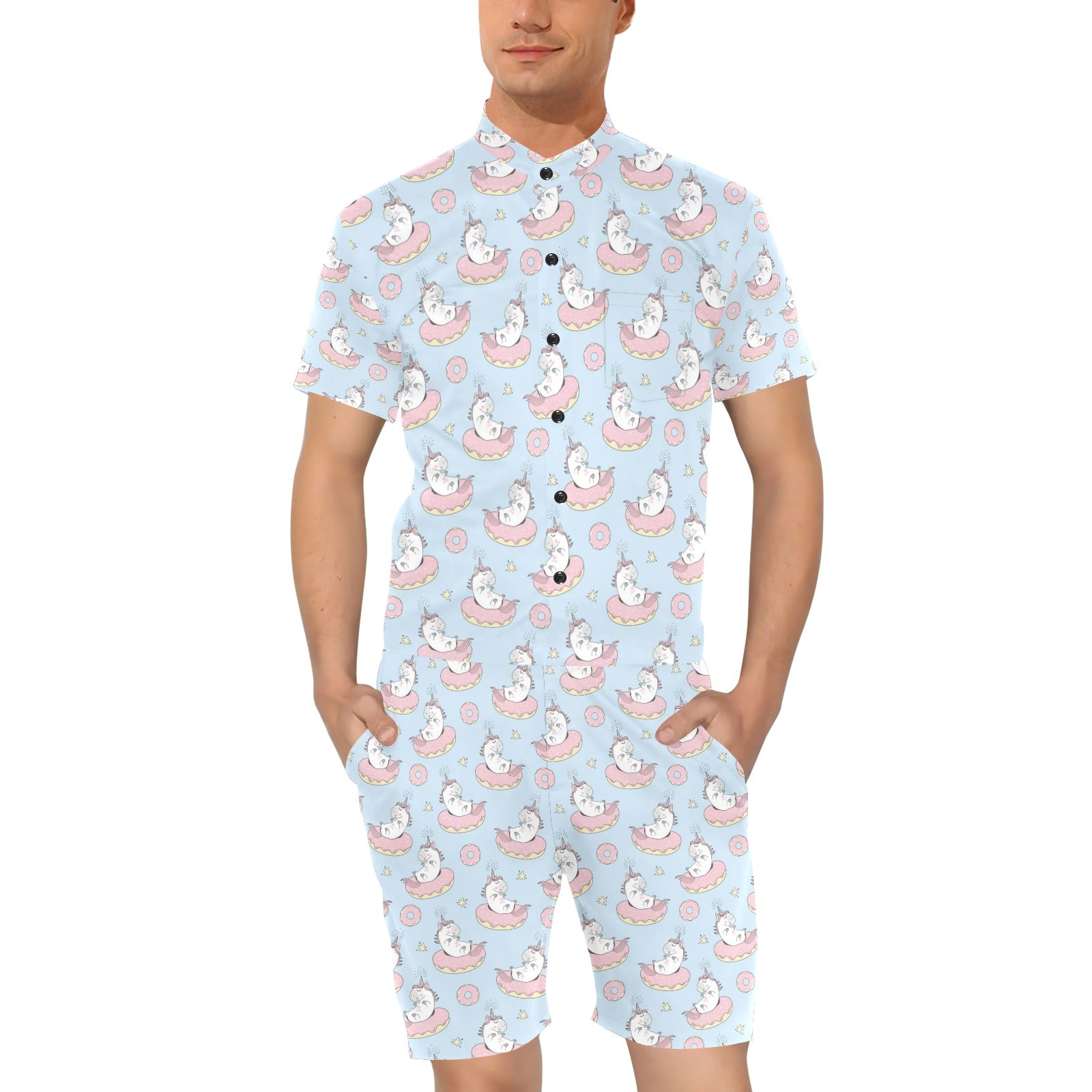 Unicorn Print Design LKS303 Men's Romper