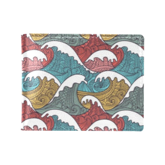 Tribal Wave Pattern Print Men's ID Card Wallet