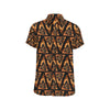 Eye of Horus in Flame Print Men's Short Sleeve Button Up Shirt