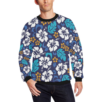 Hibiscus Pattern Print Design HB030 Men Long Sleeve Sweatshirt